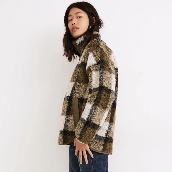Madewell sherpa popover tunic jacket XXS New - Picture 14 of 16